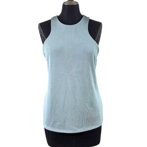 A New Day Top Sleeveless Ribbed Fabric Aquamarine Blue Green Size Medium